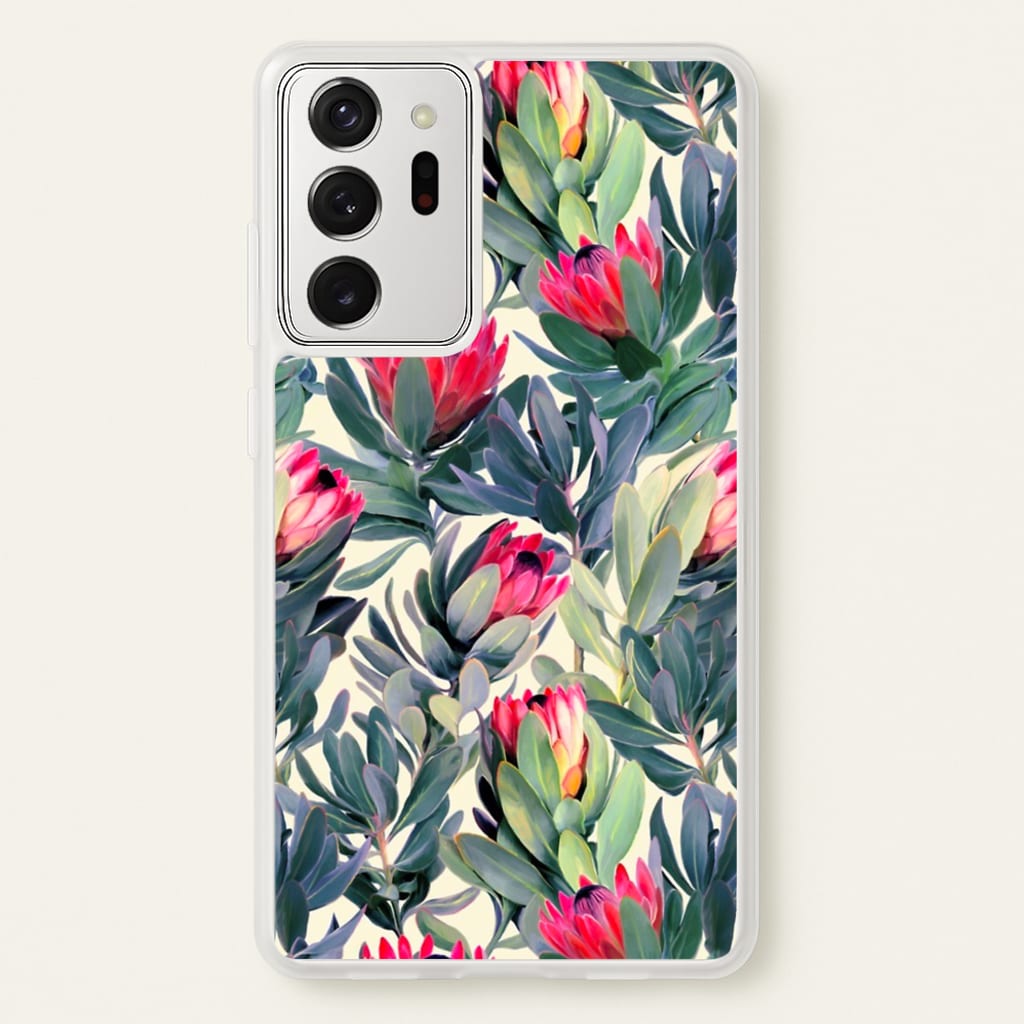 Painted Protea Pattern - Floral Phone Case for Galaxy Note 20 Ultra