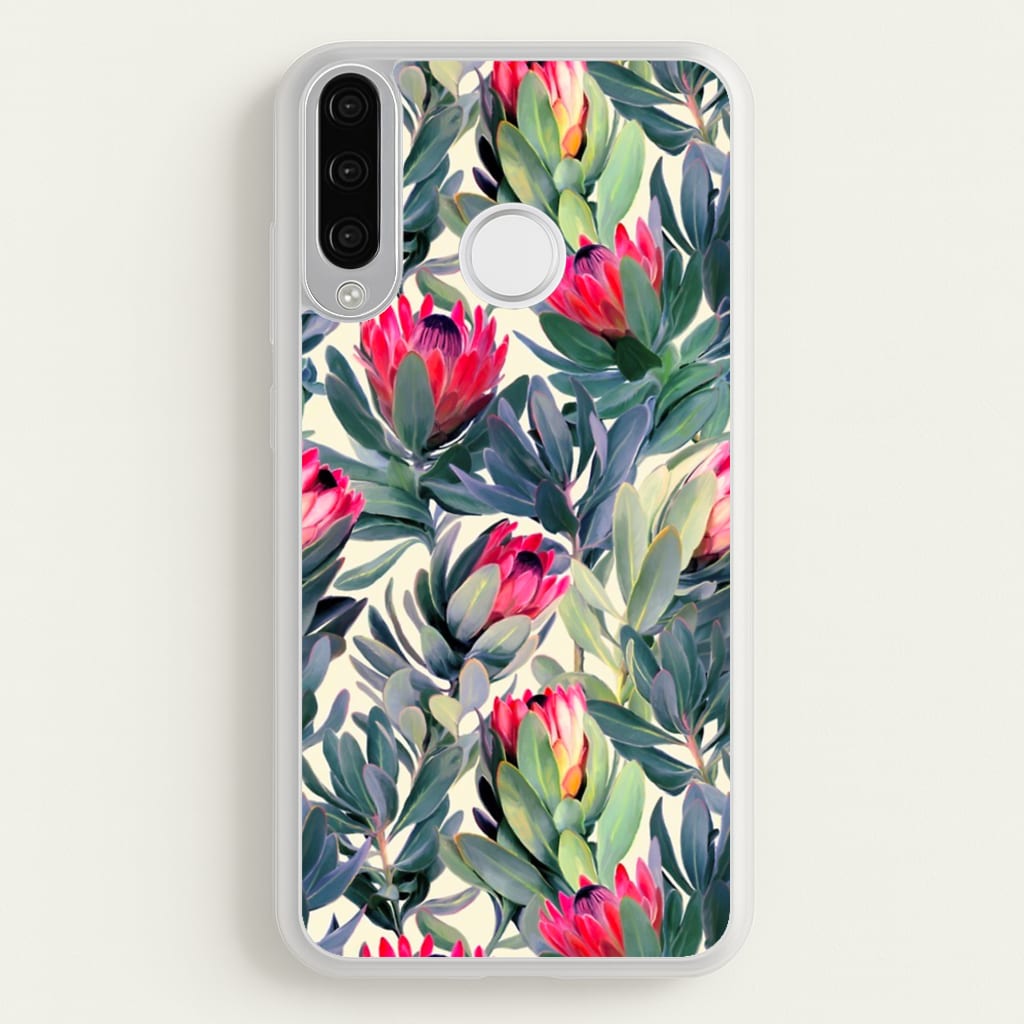 Painted Protea Pattern - Floral Phone Case for Huawei P30 Lite