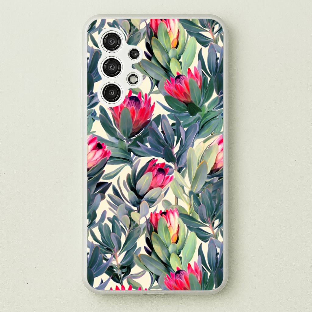 Painted Protea Pattern - Floral Phone Case for Galaxy A13