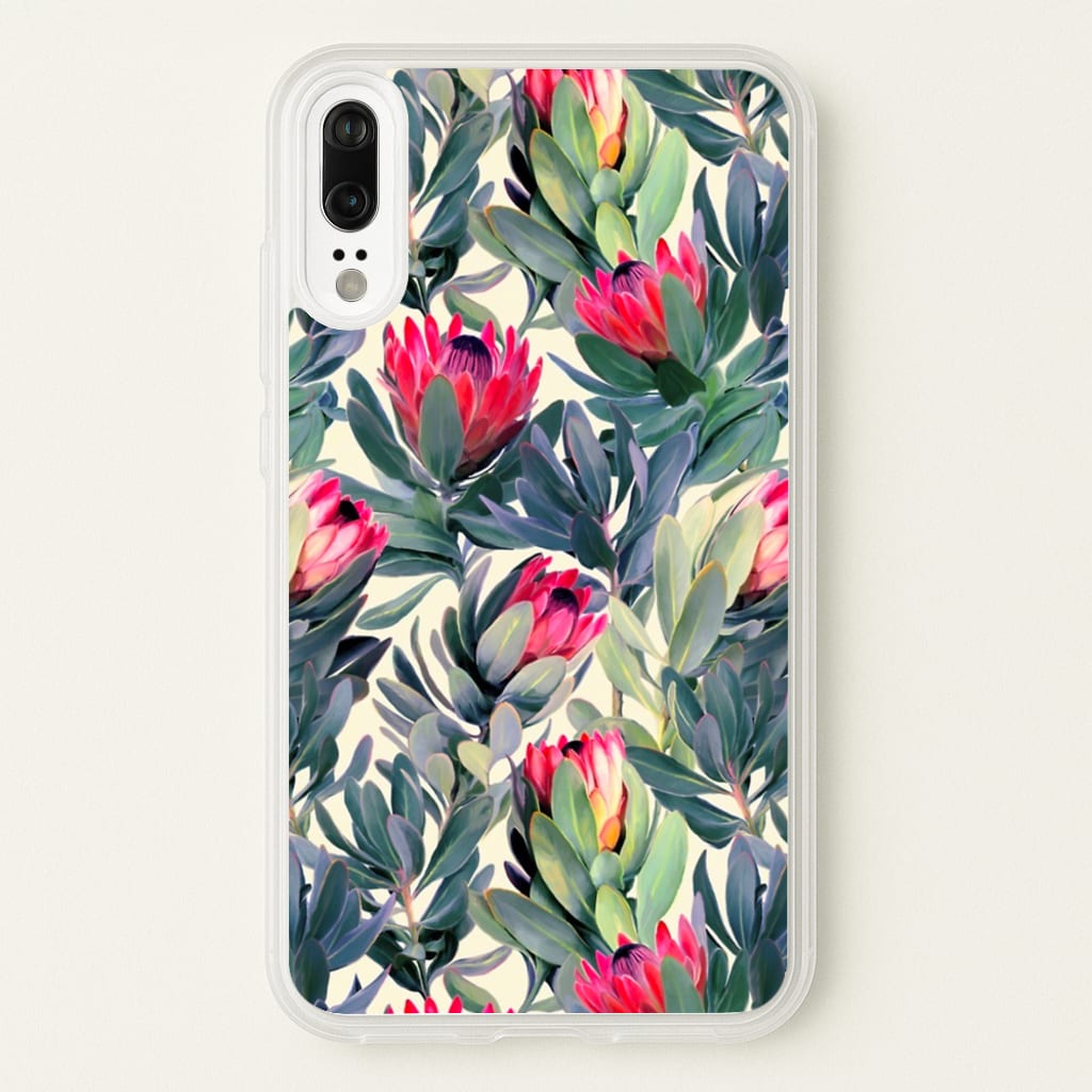 Painted Protea Pattern - Floral Phone Case for Huawei P20