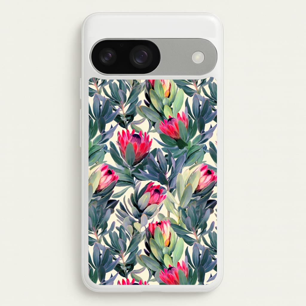 Painted Protea Pattern - Floral Phone Case for Google Pixel 9 / 9 Pro