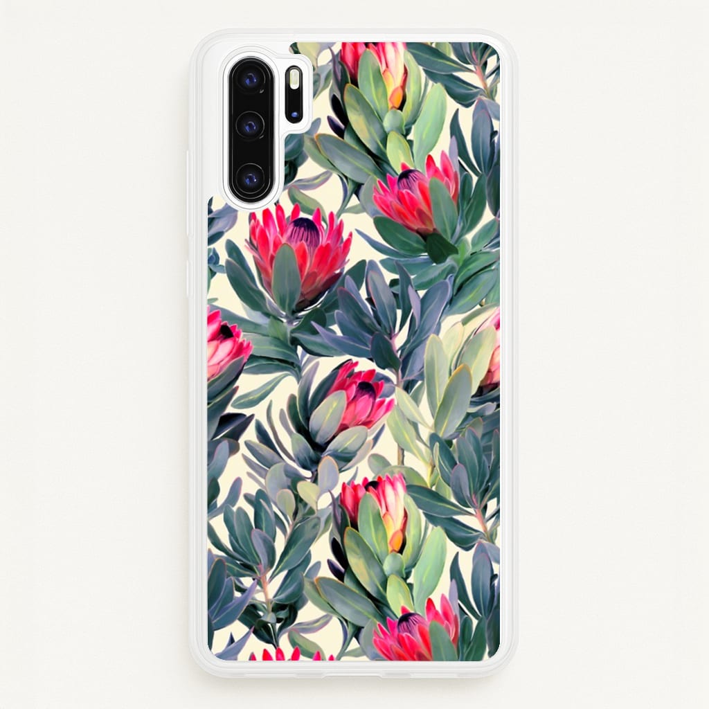 Painted Protea Pattern - Floral Phone Case for Huawei P30 Pro