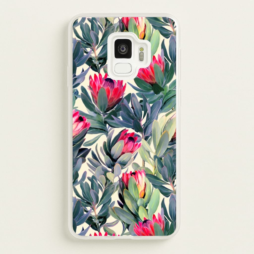 Painted Protea Pattern - Floral Phone Case for Galaxy S9