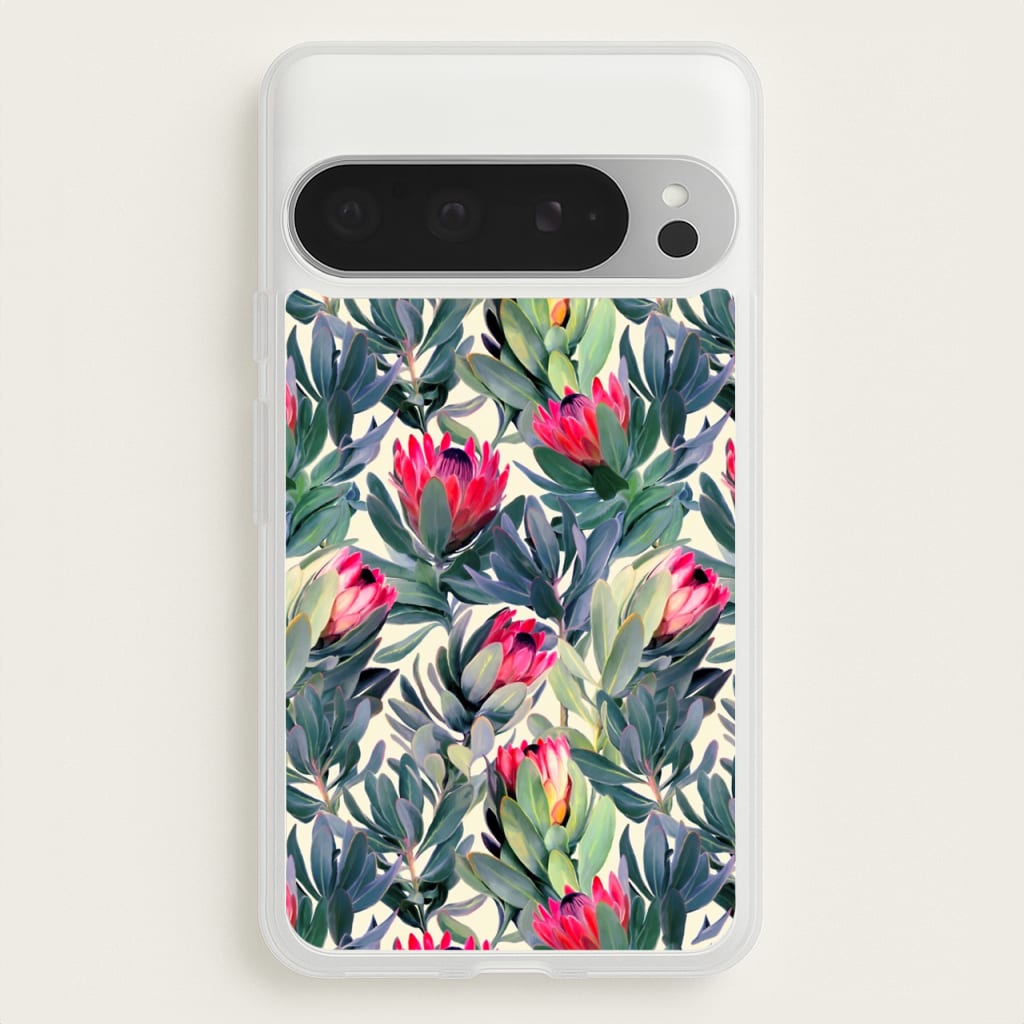 Painted Protea Pattern - Floral Phone Case for Google Pixel 9 Pro XL