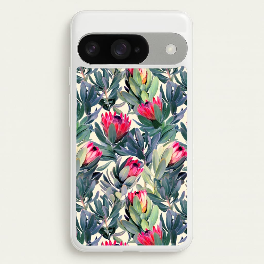 Painted Protea Pattern Phone Case for Google Pixel 10 / 10 Pro