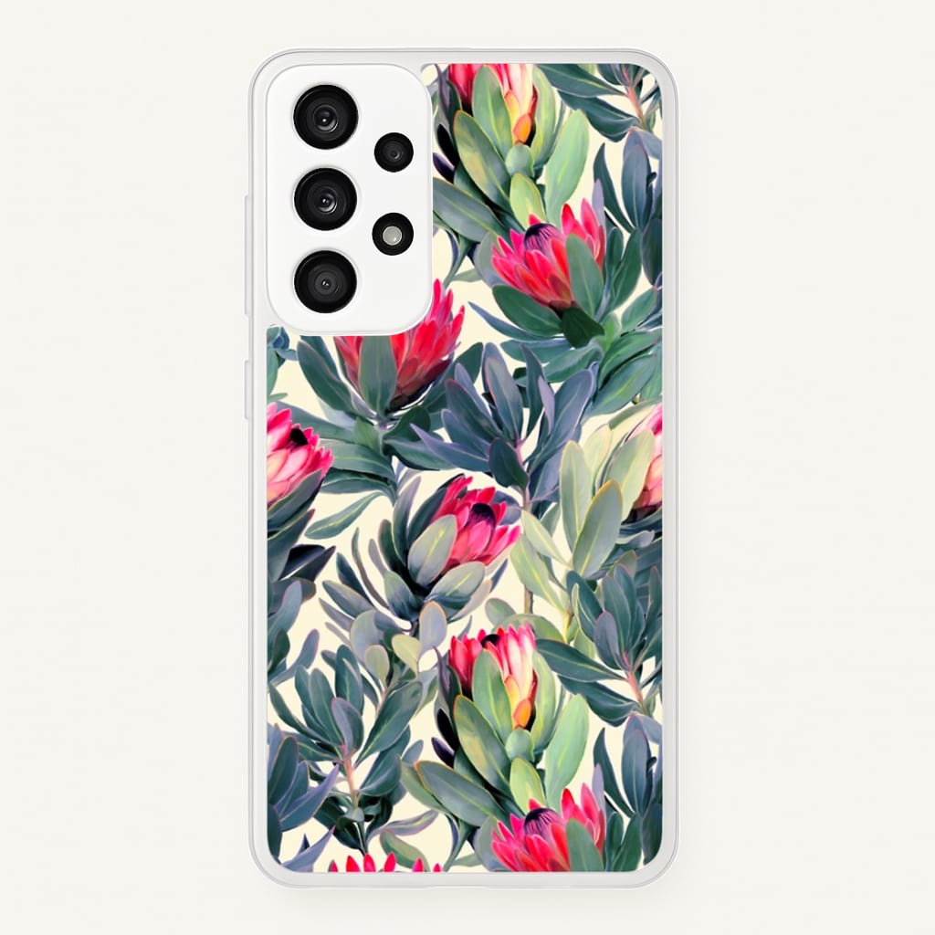 Painted Protea Pattern - Floral Phone Case for Galaxy A53