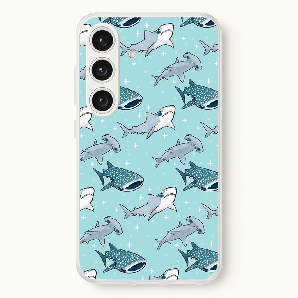 Shark Pattern - Phone Case for Galaxy S25 Plus