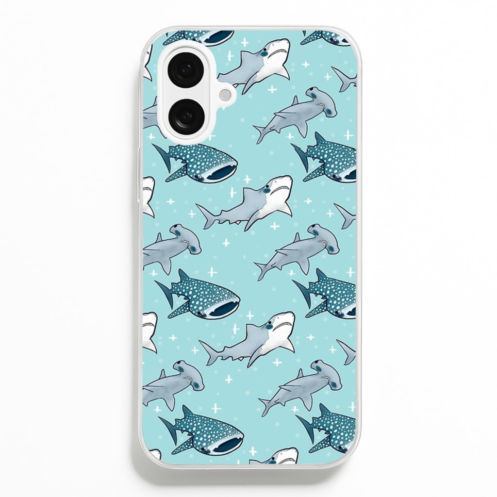 Shark Pattern - Phone Case for iPhone 16 Plus