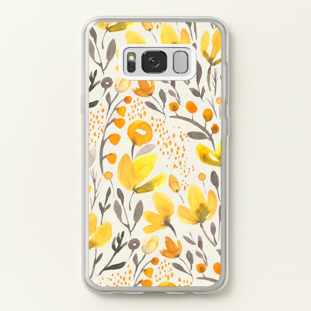 Yellow Field Floral - Floral Phone Case for Galaxy S8 Plus