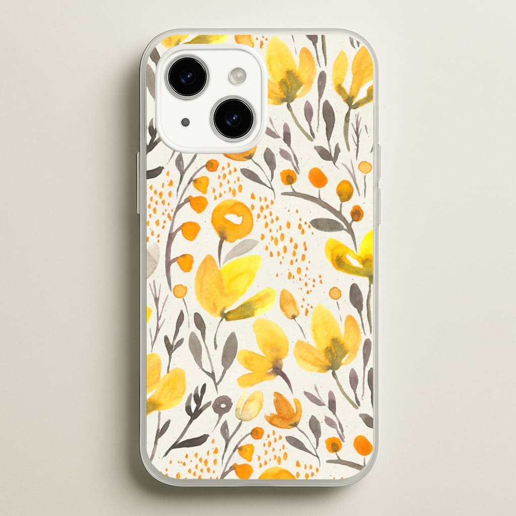 Yellow Field Floral - Floral Phone Case for iPhone 15 Plus