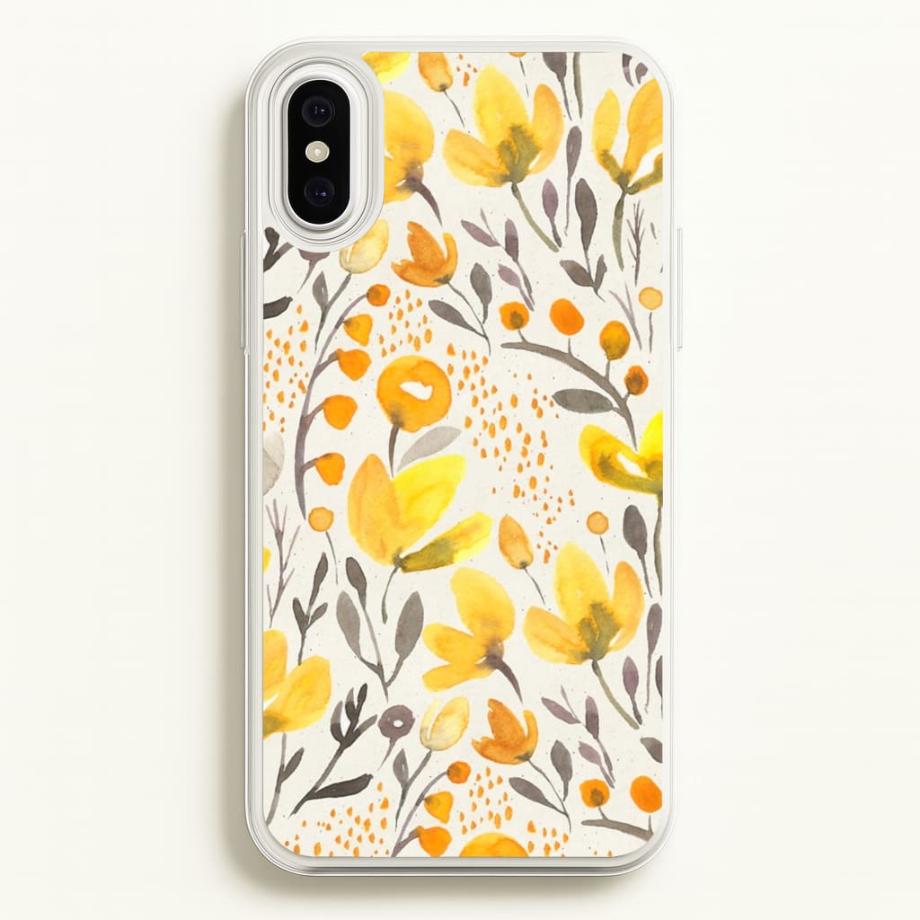 Yellow Field Floral - Floral Phone Case for iPhone XS Max