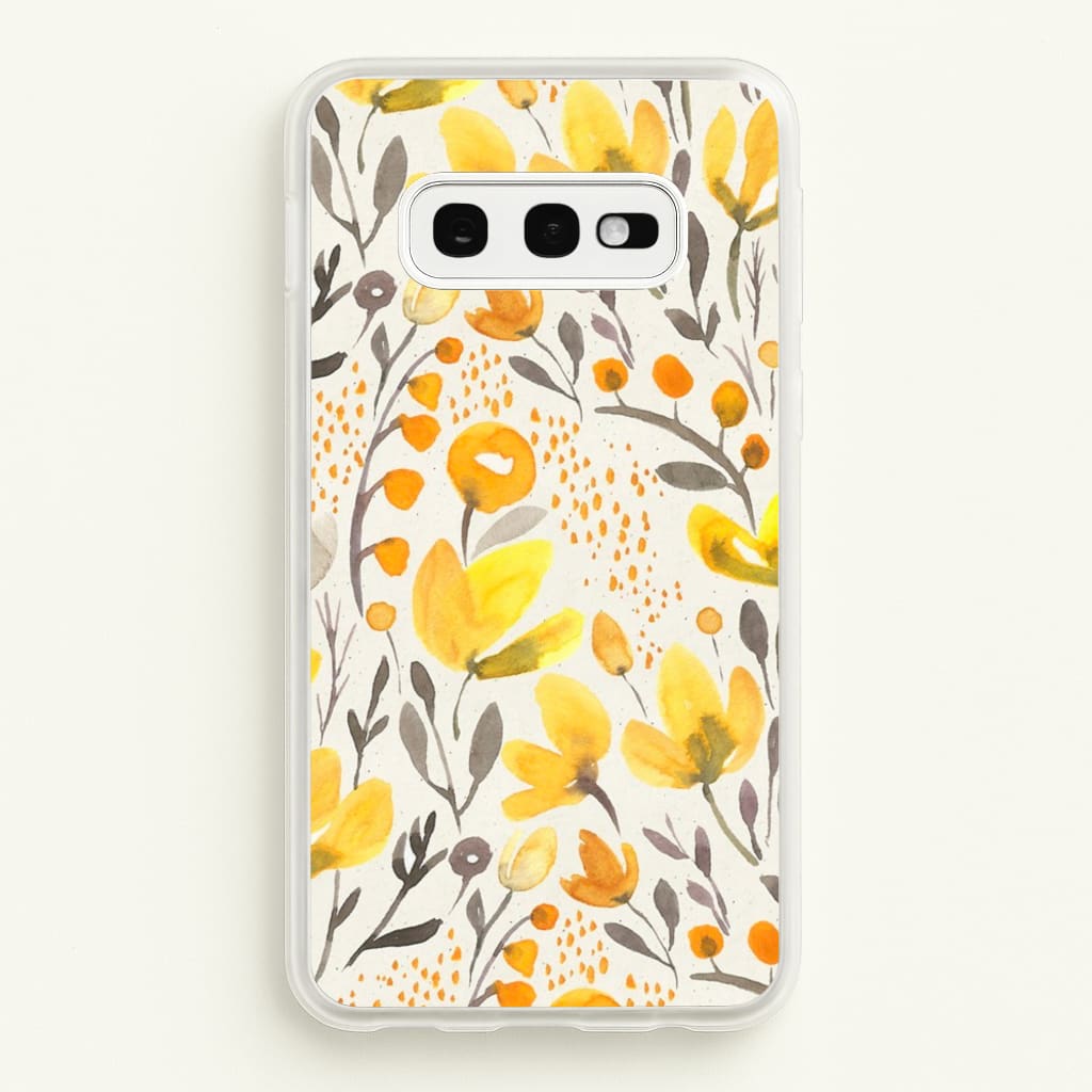 Yellow Field Floral - Floral Phone Case for Galaxy S10e