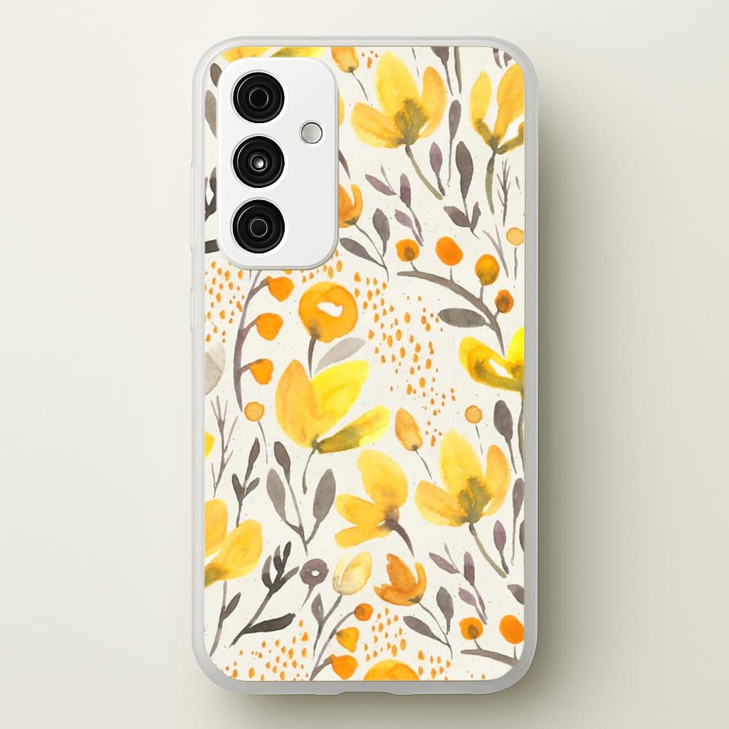Yellow Field Floral - Floral Phone Case for Galaxy A55