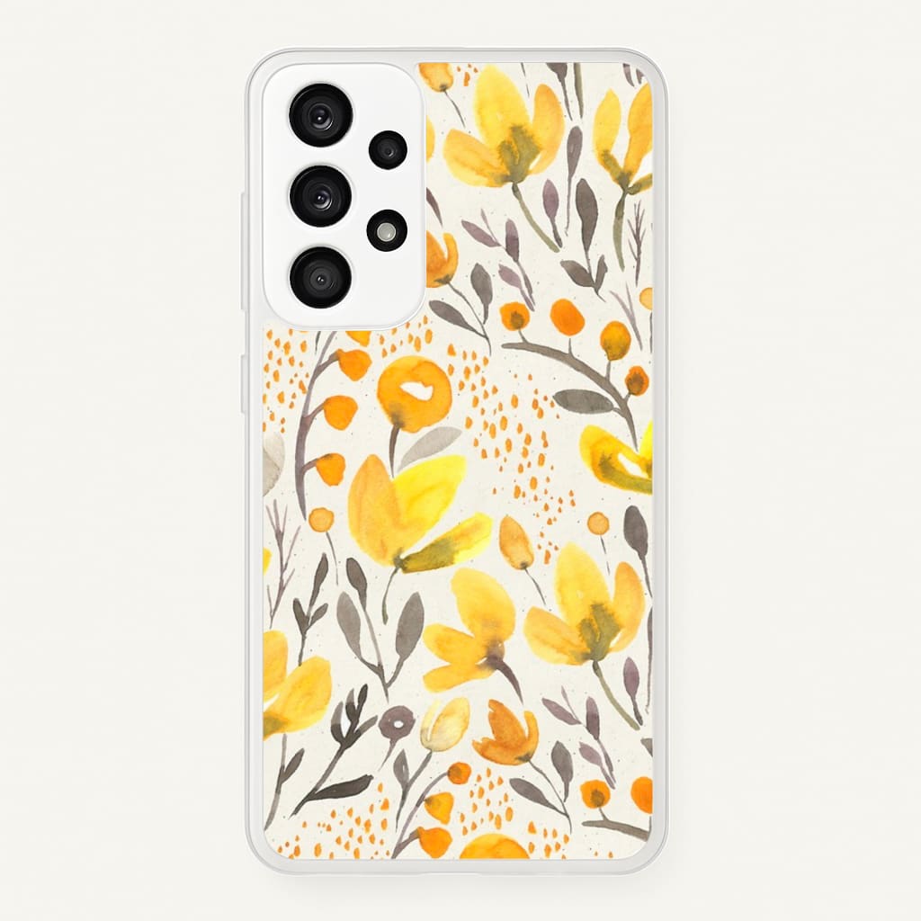 Yellow Field Floral - Floral Phone Case for Galaxy A33