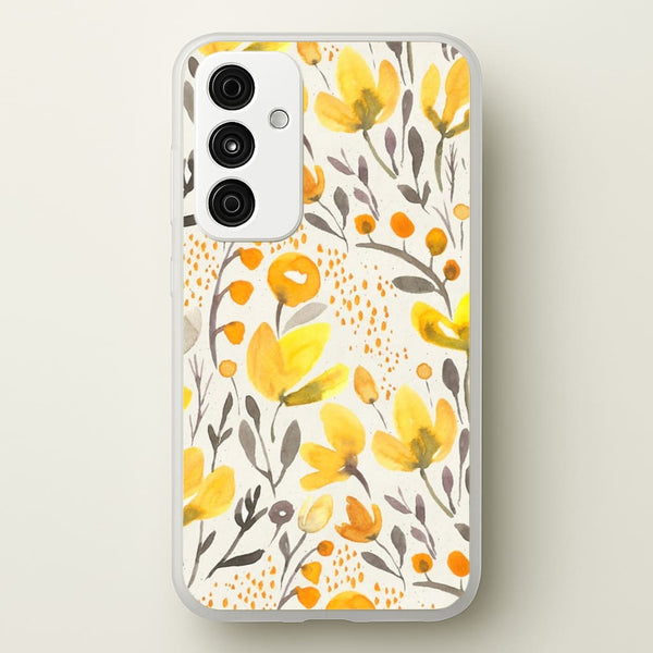 Yellow Field Floral - Floral Phone Case for Galaxy A35