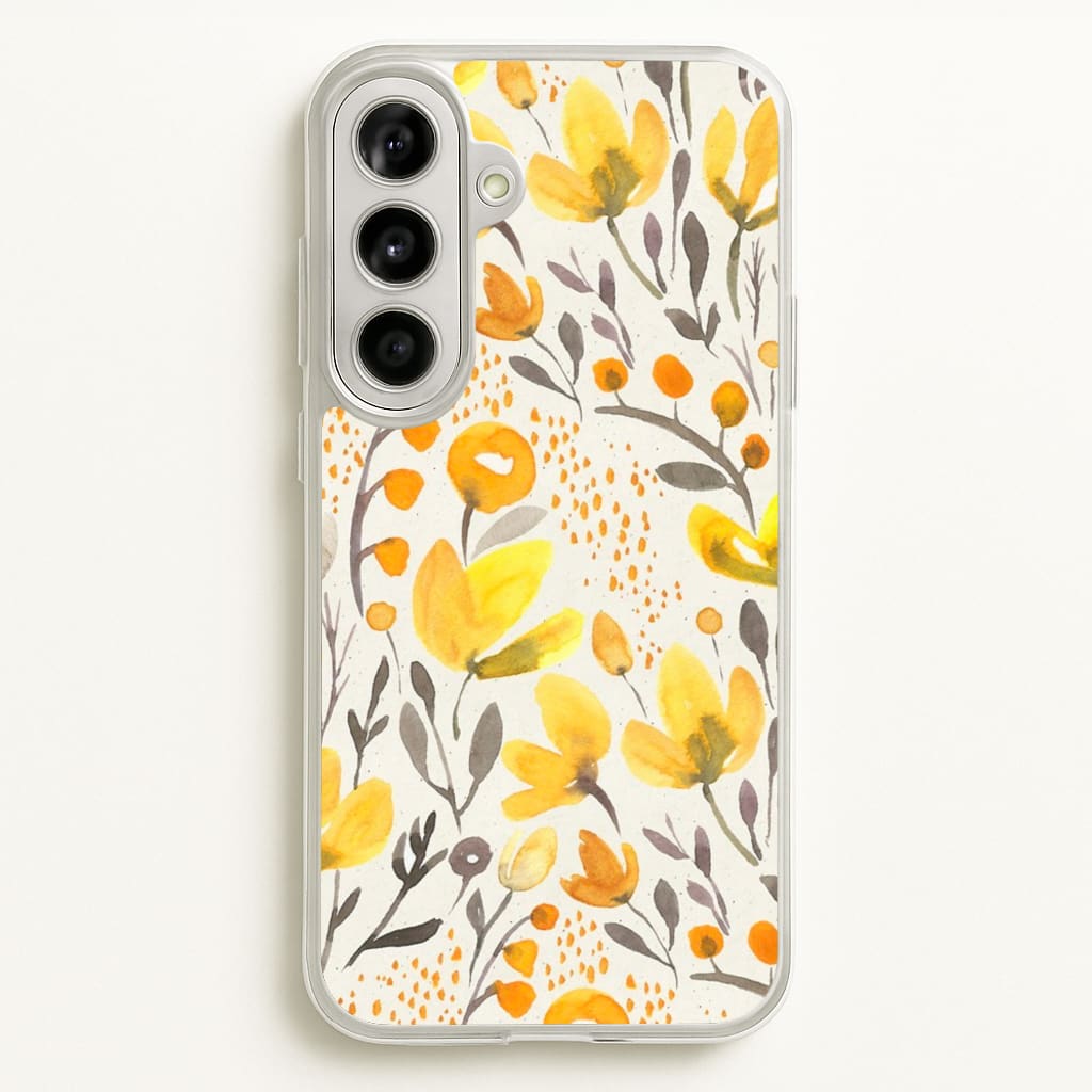 Yellow Field Floral - Floral Phone Case for Galaxy A56