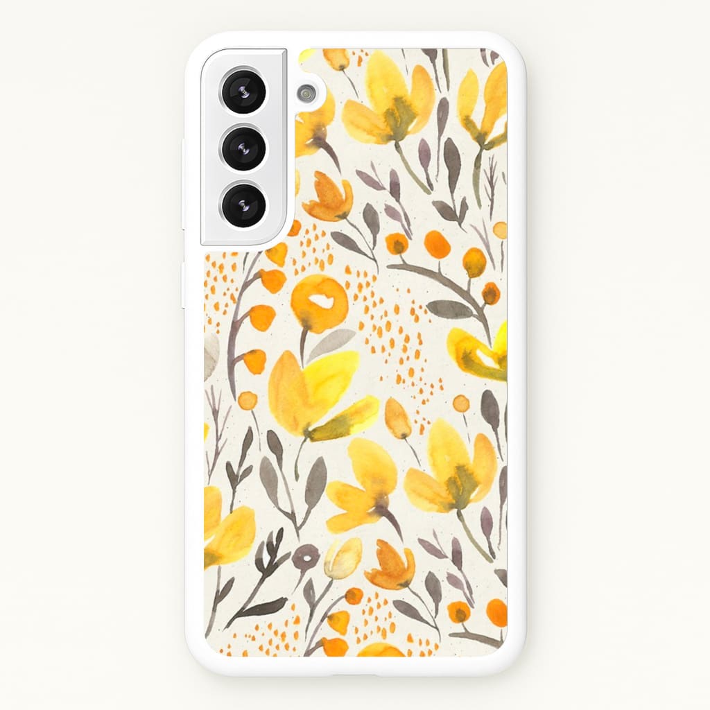 Yellow Field Floral - Floral Phone Case for Galaxy S22 Plus