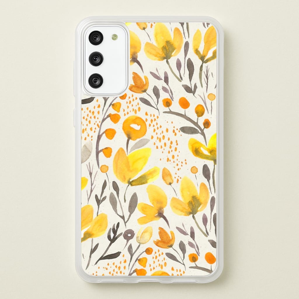 Yellow Field Floral - Floral Phone Case for Galaxy S20