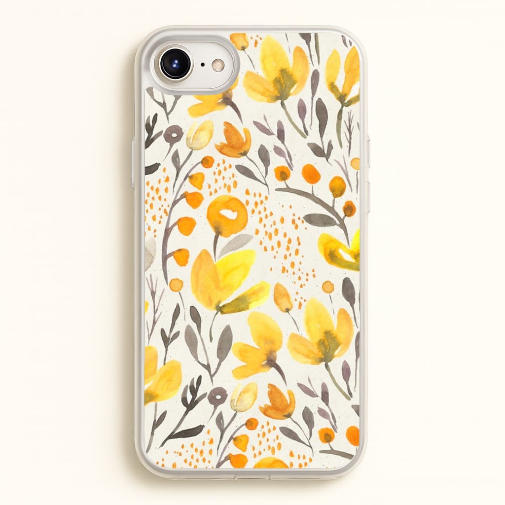 Yellow Field Floral - Floral Phone Case for iPhone 6 / 7 / 8 / SE