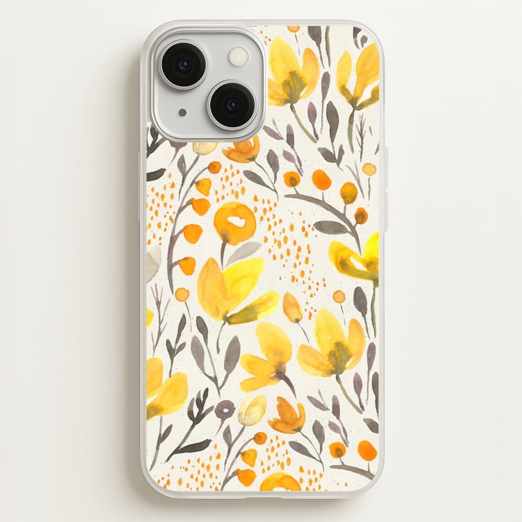 Yellow Field Floral - Floral Phone Case for iPhone 13 Mini