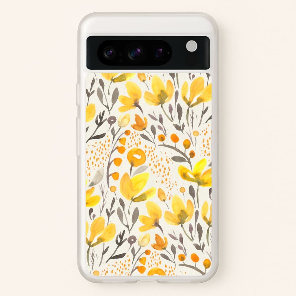 Yellow Field Floral - Floral Phone Case for Google Pixel 8 Pro
