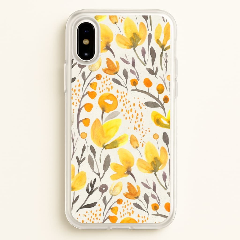 Yellow Field Floral - Floral Phone Case for iPhone X / XS