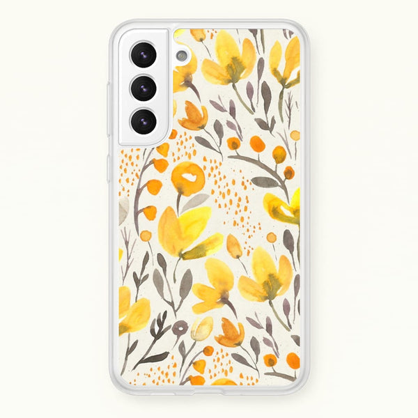 Yellow Field Floral - Floral Phone Case for Galaxy S22
