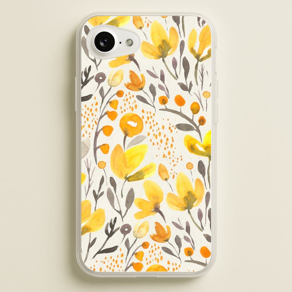Yellow Field Floral - Floral Phone Case for iPhone 16e