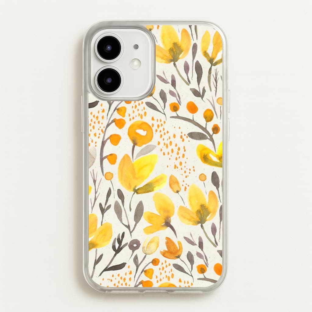 Yellow Field Floral - Floral Phone Case for iPhone 12 / 12 Pro