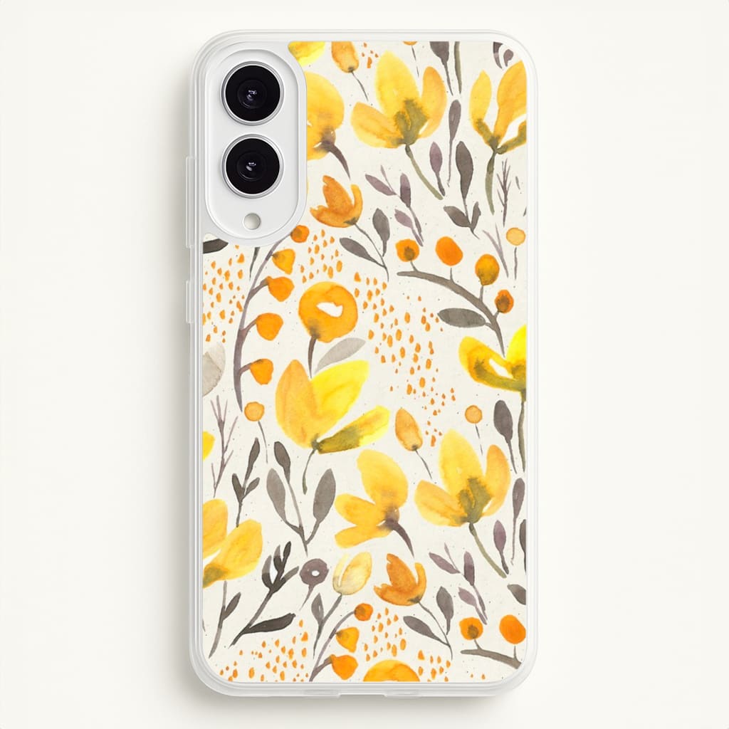 Yellow Field Floral - Floral Phone Case for Galaxy S25 Edge