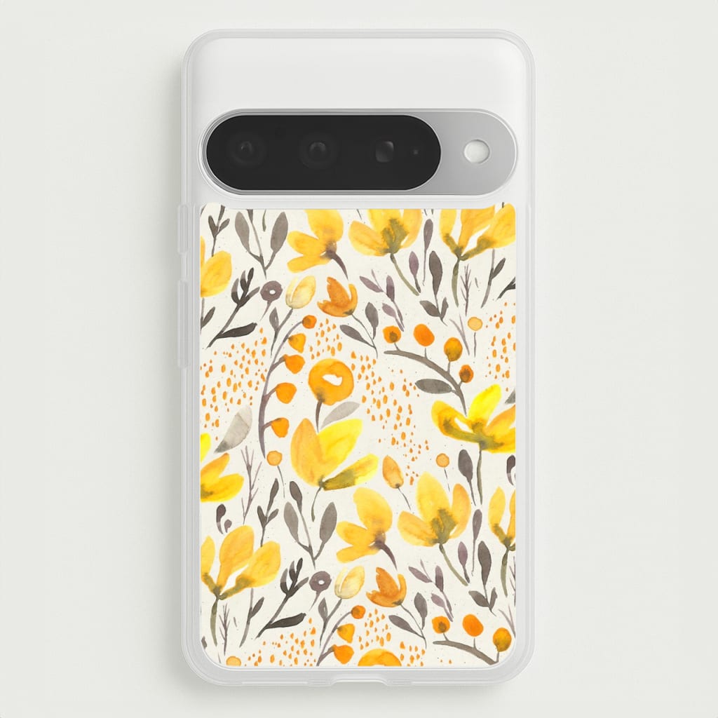 Yellow Field Floral Phone Case for Google Pixel 10 Pro XL