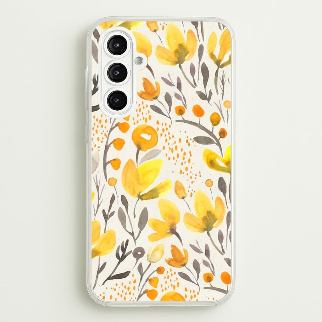 Yellow Field Floral - Floral Phone Case for Galaxy A16