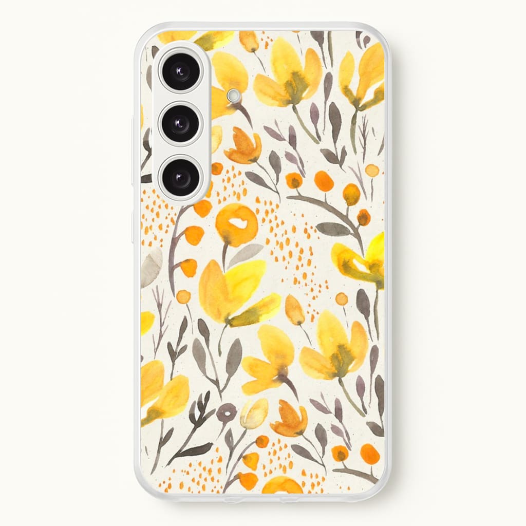 Yellow Field Floral - Floral Phone Case for Galaxy S24 Plus