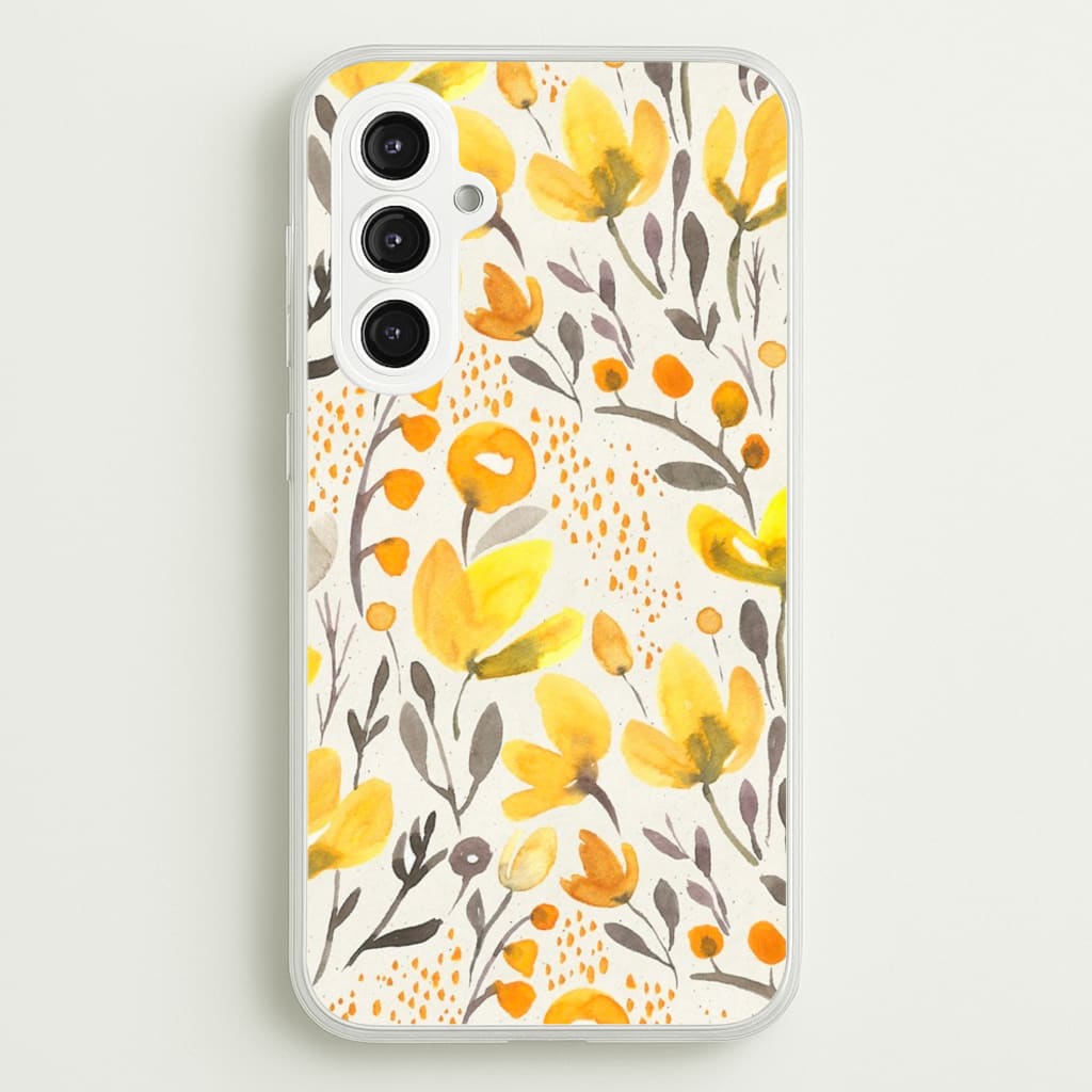 Yellow Field Floral - Floral Phone Case for Galaxy S23FE