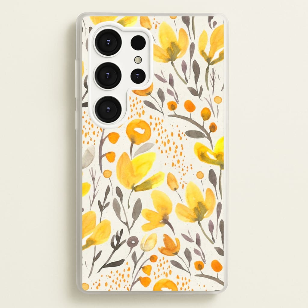 Yellow Field Floral - Floral Phone Case for Galaxy S25 Ultra