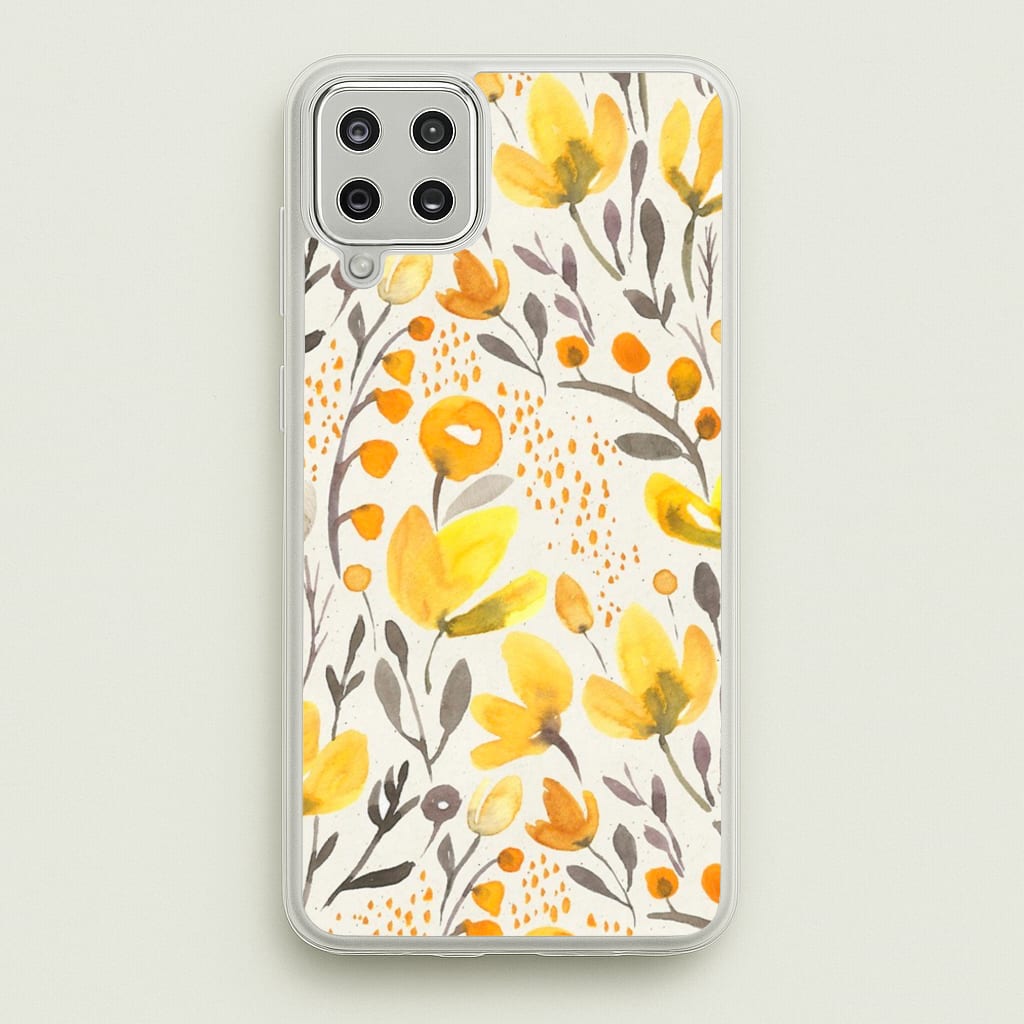 Yellow Field Floral - Floral Phone Case for Galaxy A12