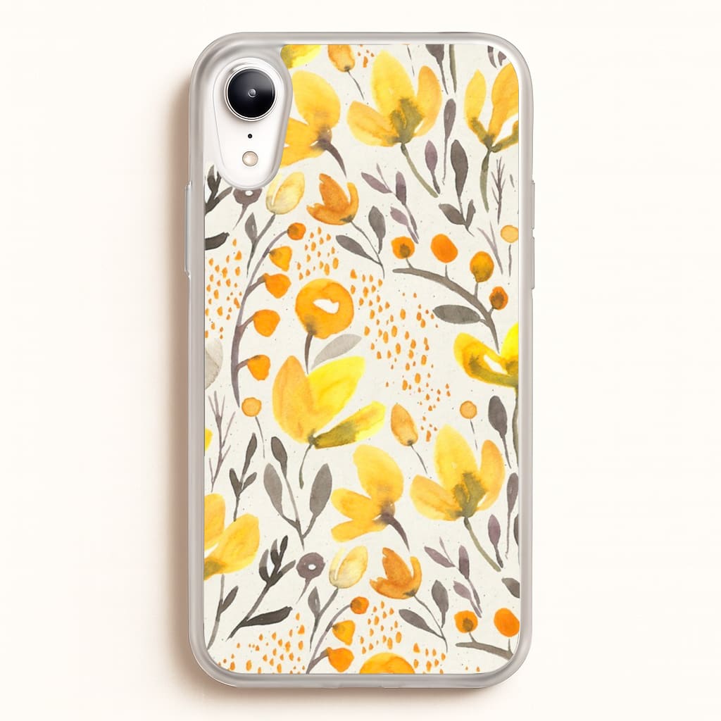 Yellow Field Floral - Floral Phone Case for iPhone XR