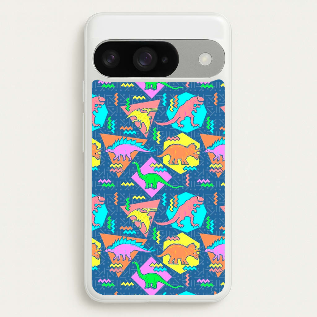 Nineties Dinosaurs Pattern Phone Case for Google Pixel 10 / 10 Pro
