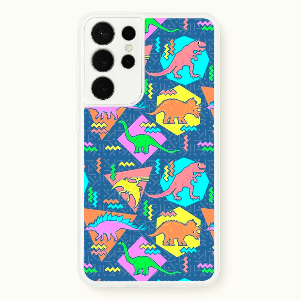 Nineties Dinosaurs Pattern - Phone Case for Galaxy S21 Ultra