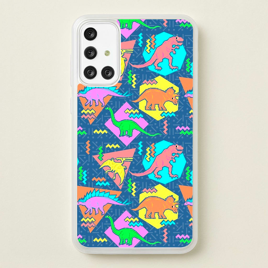 Nineties Dinosaurs Pattern - Phone Case for Galaxy A71
