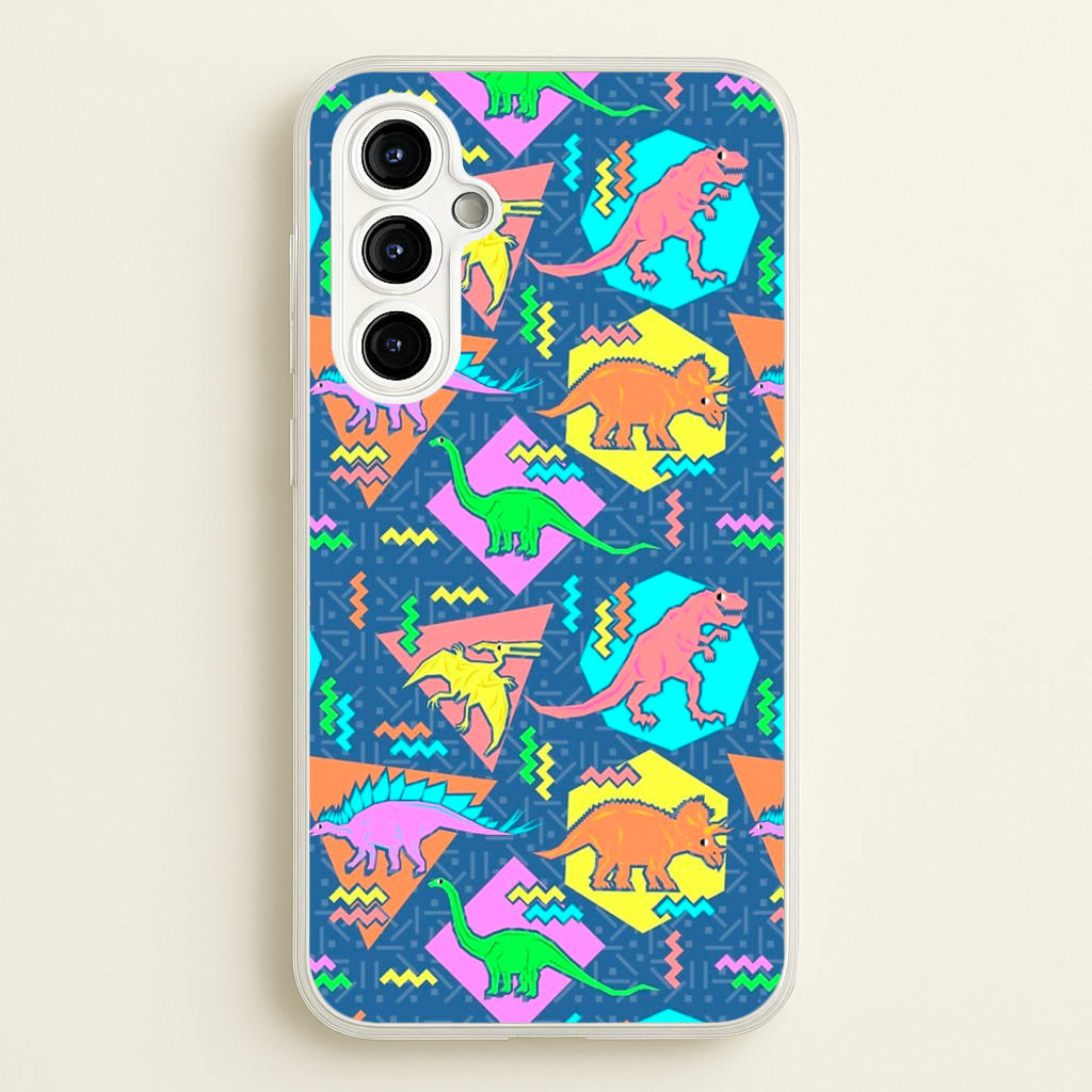 Nineties Dinosaurs Pattern - Phone Case for Galaxy A54