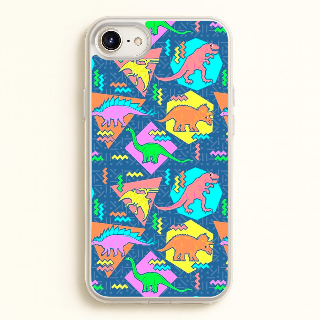 Nineties Dinosaurs Pattern - Phone Case for iPhone 6 / 7 / 8 / SE