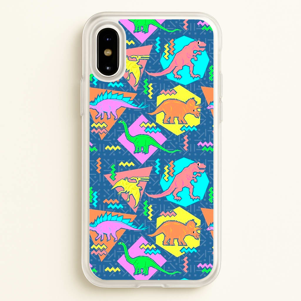 Nineties Dinosaurs Pattern - Phone Case for iPhone X / XS