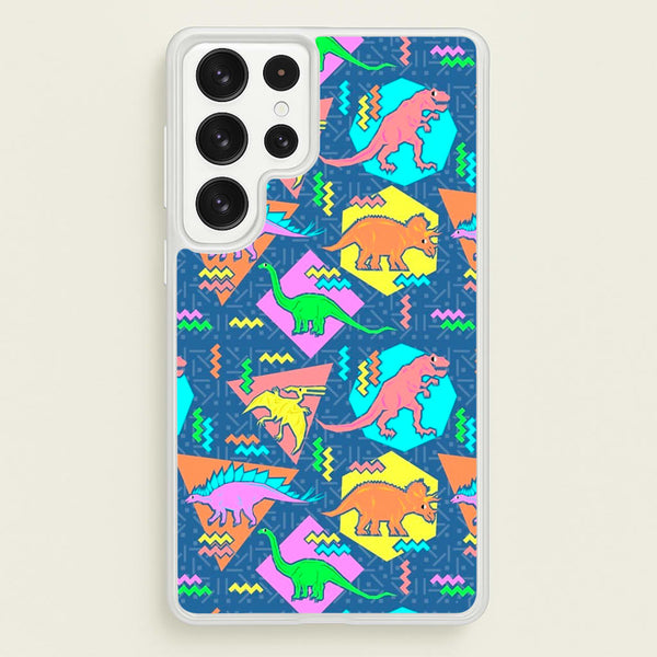 Nineties Dinosaurs Pattern - Phone Case for Galaxy S22 Ultra