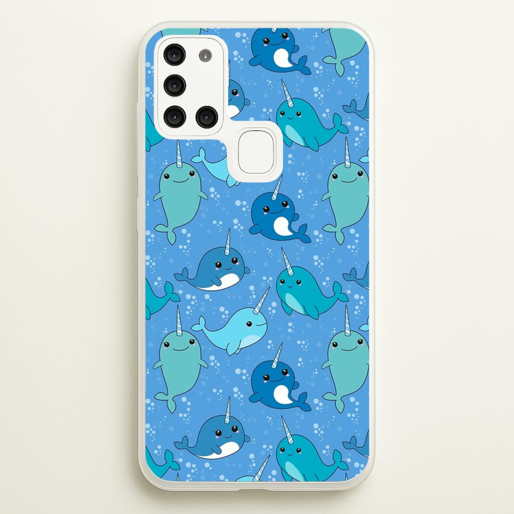 Narwhal Pattern - Phone Case for Galaxy A21s