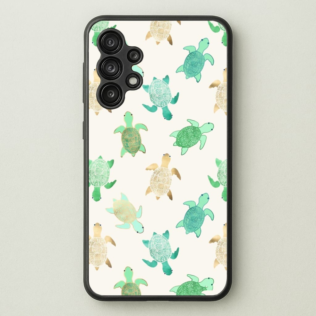 Gilded Jade & Mint Turtles - Phone Case for Galaxy A13