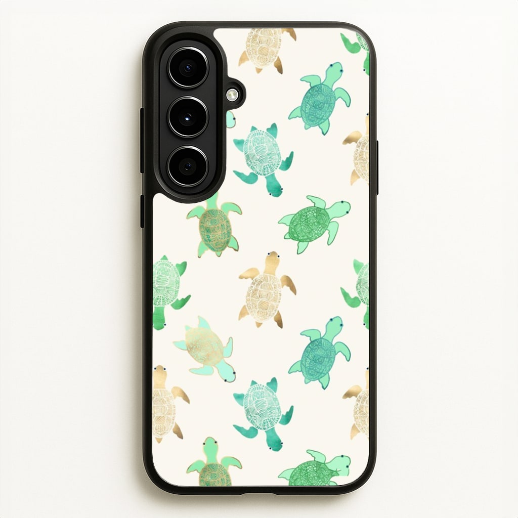 Gilded Jade & Mint Turtles - Phone Case for Galaxy A56