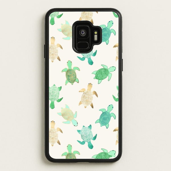 Gilded Jade & Mint Turtles - Phone Case for Galaxy S9