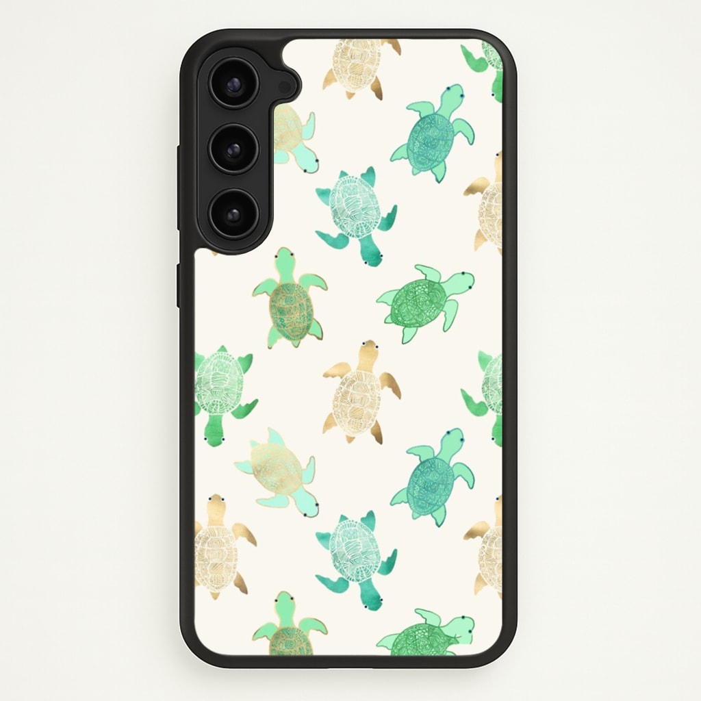 Gilded Jade & Mint Turtles - Phone Case for Galaxy S23 Plus