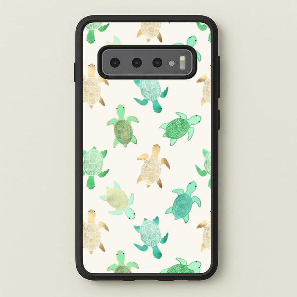 Gilded Jade & Mint Turtles - Phone Case for Galaxy S10 Plus